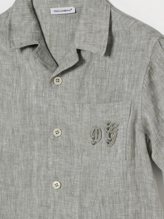 26SS [키즈] 돌체앤가바나 셔츠 L44S24FU4LG V3732 Green - DOLCE & GABBANA