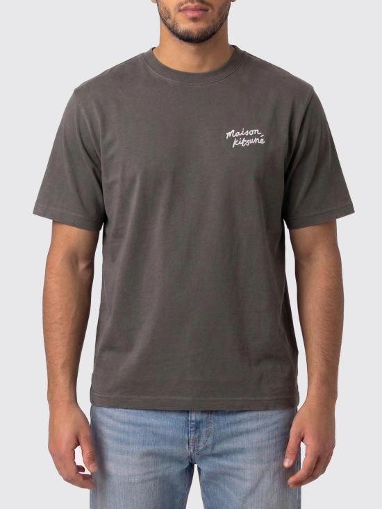 26SS 메종키츠네 핸드라이팅 컴포트 티셔츠 MM00126KJ7025 0453 Brown