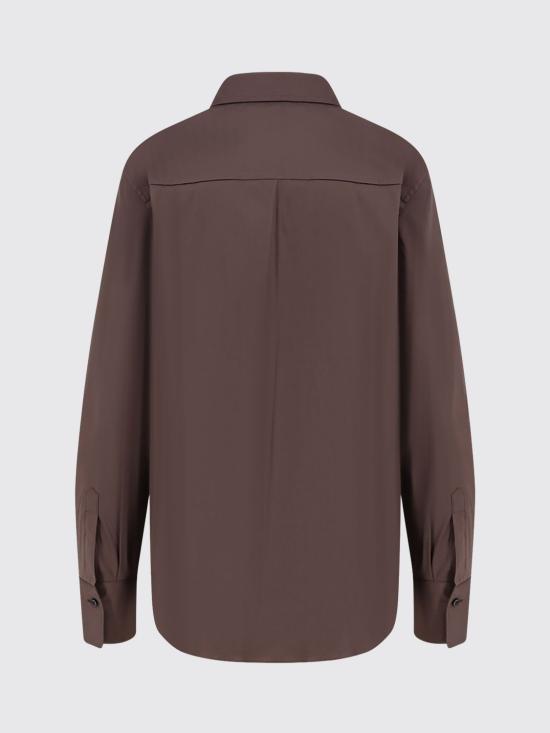 26SS 브루넬로 쿠치넬리 스트레치 코튼 포플린 샤이니 트림 셔츠 M0091MA626 C8589 Brown - BRUNELLO CUCINELLI