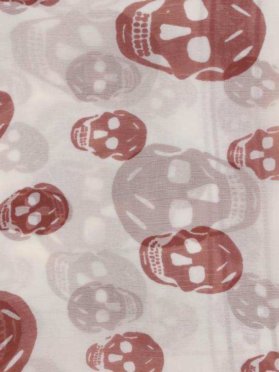 26SS 알렉산더 맥퀸 클래식 실크 블렌드 스컬 스카프 8078893052Q 9232 Yellow Cream - ALEXANDER MCQUEEN