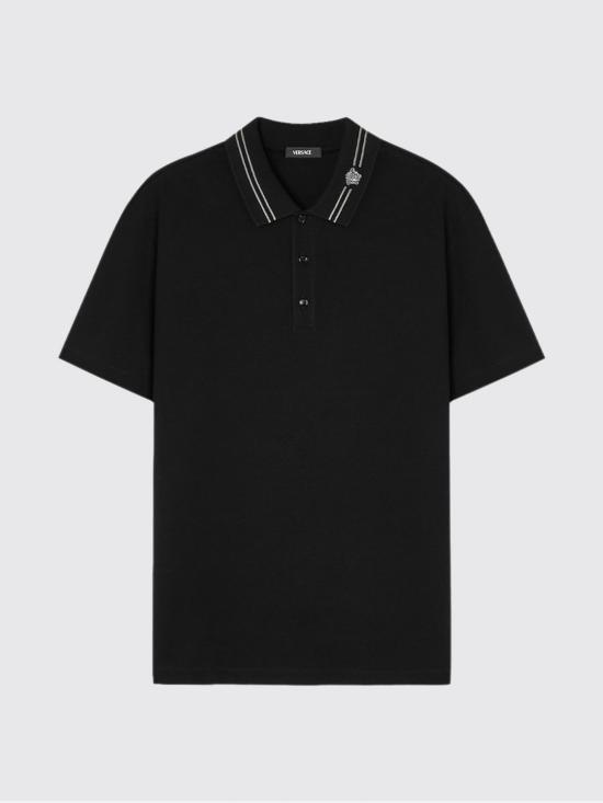 26SS 베르사체 폴로 티셔츠 10139061A13463 1B000 Black - VERSACE