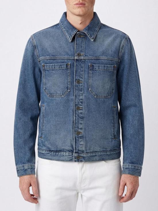 26SS 오프화이트 자켓 44MYE09QS26D002 4000 Gnawed Blue