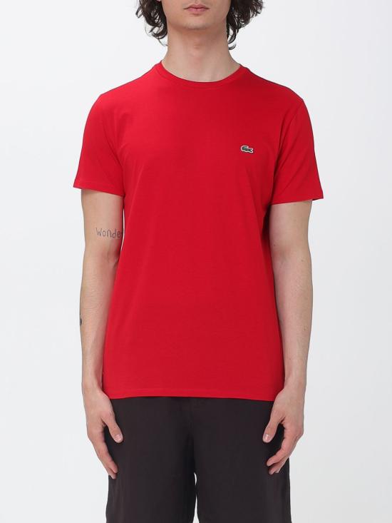 26SS 라코스테 피마 코튼 저지 크루넥 티셔츠 TH6709 240 Red