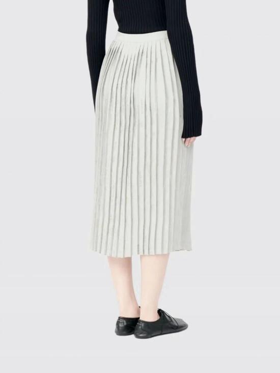 26SS MM6 메종마르지엘라 플리티드 미디 스커트 S52MA0199M35737 001J Grey - MM6 MAISON MARGIELA