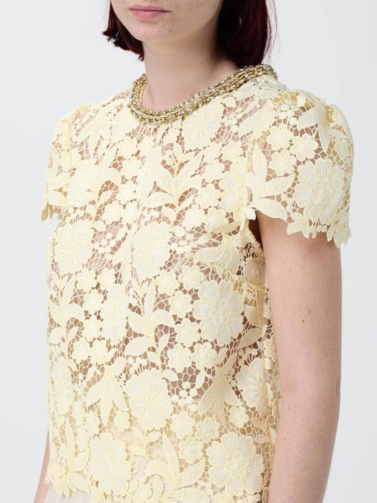 26SS 셀프 포트레이트 반팔 티셔츠 SS26096TAY Yellow - SELF PORTRAIT