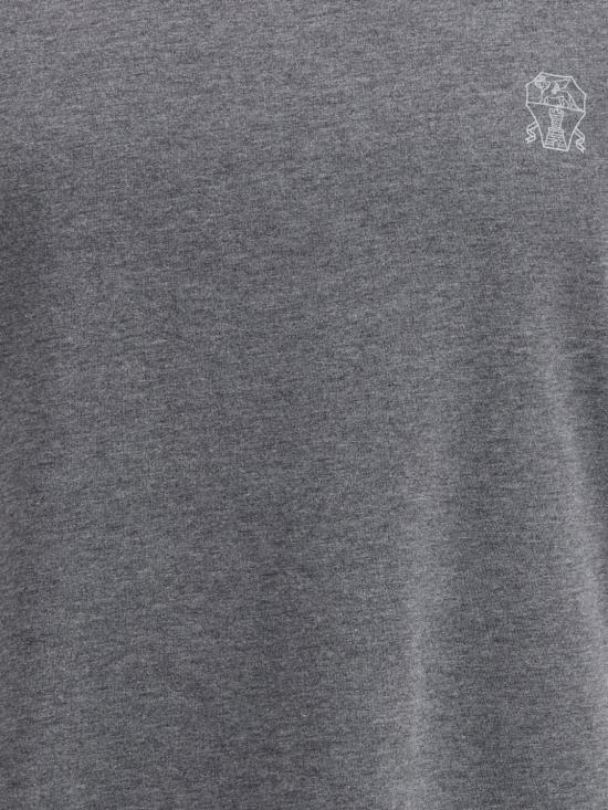 26SS 브루넬로 쿠치넬리 코튼 저지 크루넥 티셔츠 M0B138440 CE610 Lead - BRUNELLO CUCINELLI