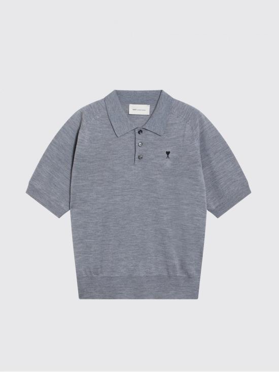 26SS 아미 폴로 티셔츠 HPL438KN00390 504 Grey - AMI