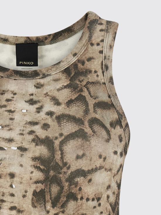 26SS 핑코 민소매 티셔츠 106919A3DP CZ9 Beige - PINKO