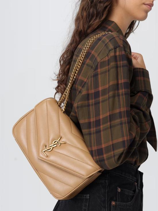 26SS 생로랑 루루 마틀라세 램스킨 스몰 숄더백 801437AAEAX 2357 Beige - SAINT LAURENT
