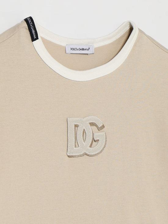 26SS [키즈] 돌체앤가바나 티셔츠 L4JTJNG7PRI M1217 Beige - DOLCE & GABBANA