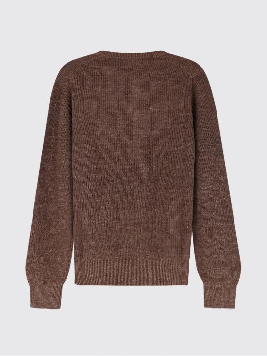 26SS 브루넬로 쿠치넬리 헨리넥 코튼 리넨 블렌디드 하프 잉글리시 립 니트 스웨터 M2L707711 CNO22 Hazel - BRUNELLO CUCINELLI