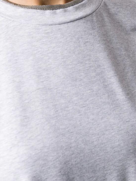 26SS 브루넬로 쿠치넬리 콘트라스트 트림 코튼 티셔츠 M0T18BD200 C8003 Smoke Grey - BRUNELLO CUCINELLI