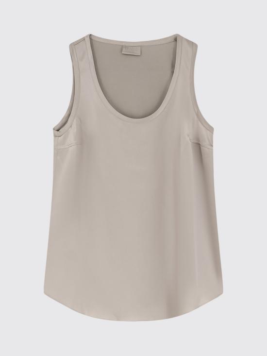 26SS 브루넬로 쿠치넬리 실크 탱크 탑 M0C59E0600 C9125 Pearl - BRUNELLO CUCINELLI