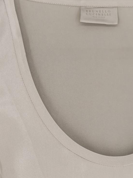 26SS 브루넬로 쿠치넬리 실크 탱크 탑 M0C59E0600 C9125 Pearl - BRUNELLO CUCINELLI