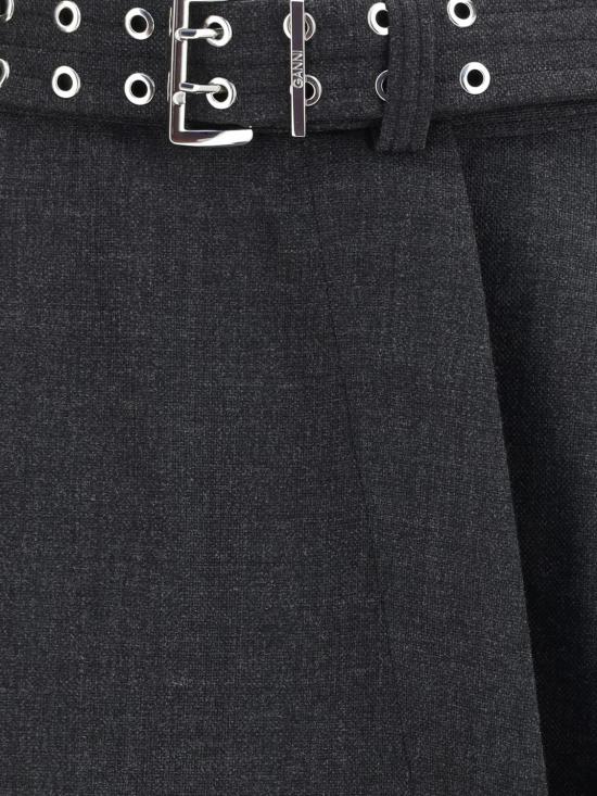 26SS 가니 미디 스커트 A1090068 252 Charcoal - GANNI