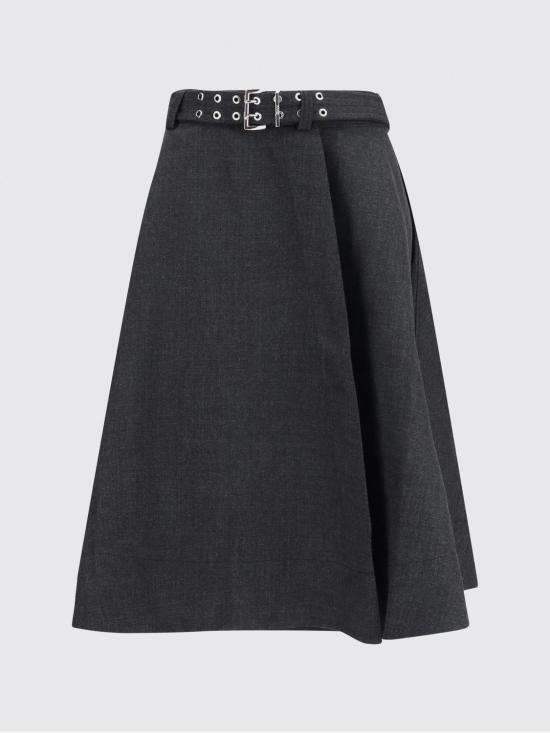 26SS 가니 미디 스커트 A1090068 252 Charcoal - GANNI