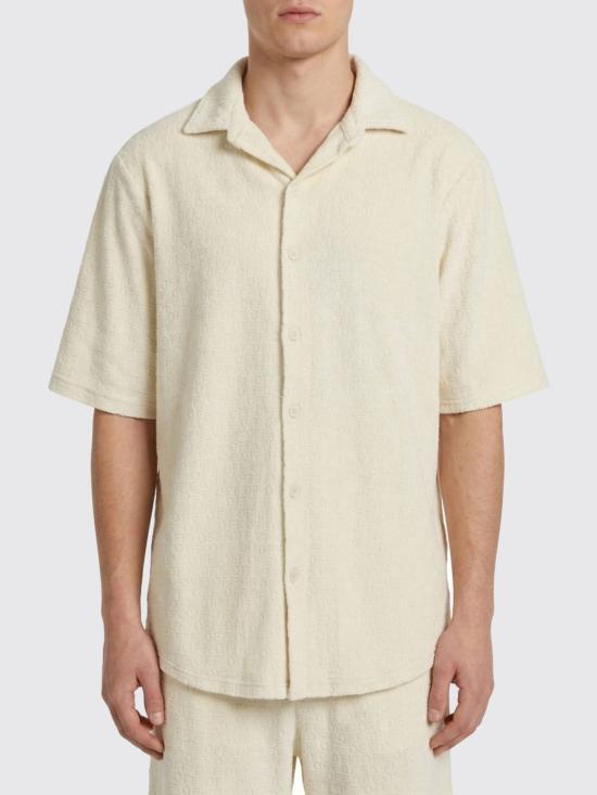 26SS 오프화이트 반팔 셔츠 44MGG013C9J0010 A00 Yellow Cream