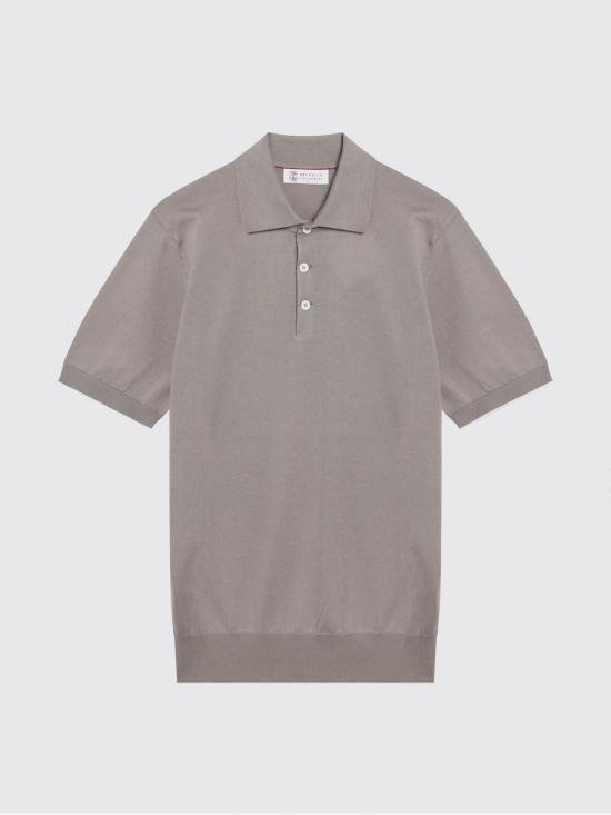 26SS 브루넬로 쿠치넬리 폴로 티셔츠 M29800125 CSJ77 Brown - BRUNELLO CUCINELLI
