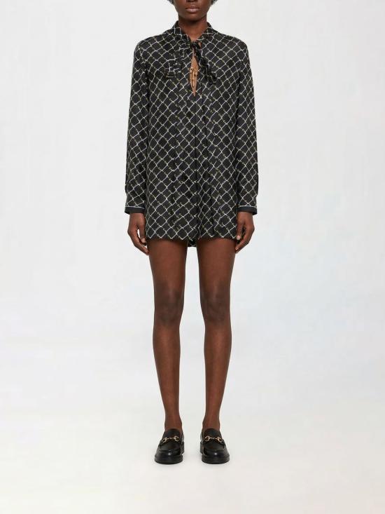 26SS 구찌 프린트 실크 트윌 드레스 853056ZAUM1 1173 Black