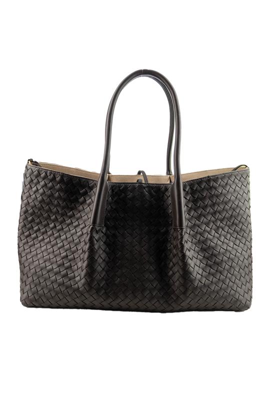 26SS 보테가베네타 라지 피나코테카 숄더백 817166V5AG1 2011 ESPRESSO ECRU - BOTTEGA VENETA