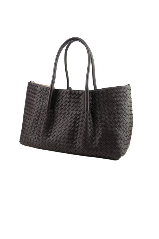 26SS 보테가베네타 라지 피나코테카 숄더백 817166V5AG1 2011 ESPRESSO ECRU - BOTTEGA VENETA