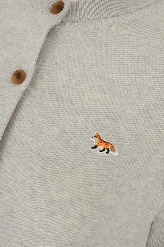 26SS 메종키츠네 베이비 폭스 메리노 레귤러 가디건 PW00502KT1181 H120 LIGHT GREY MELANGE - MAISON KITSUNE