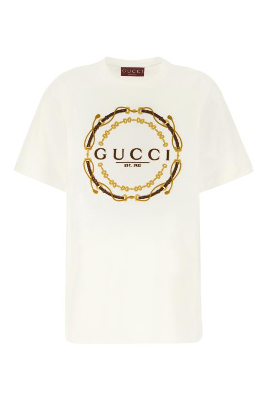 26SS 구찌 프린트 디테일 코튼 저지 티셔츠 837959XJHQY 9750 LATTE