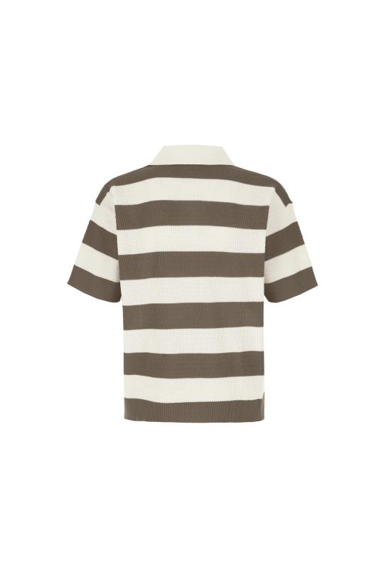 26SS 아미 폴로 티셔츠 HPL432KN0153 A152 BLANC CREME CARBONE - AMI