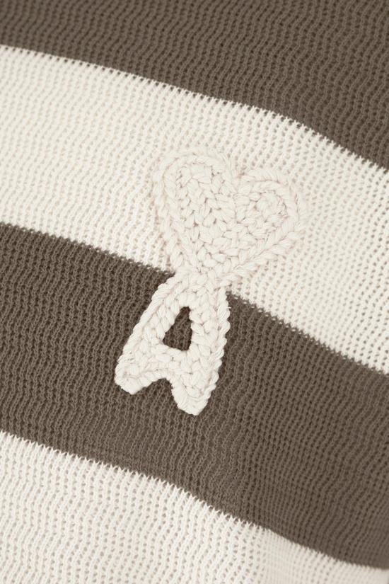 26SS 아미 폴로 티셔츠 HPL432KN0153 A152 BLANC CREME CARBONE - AMI