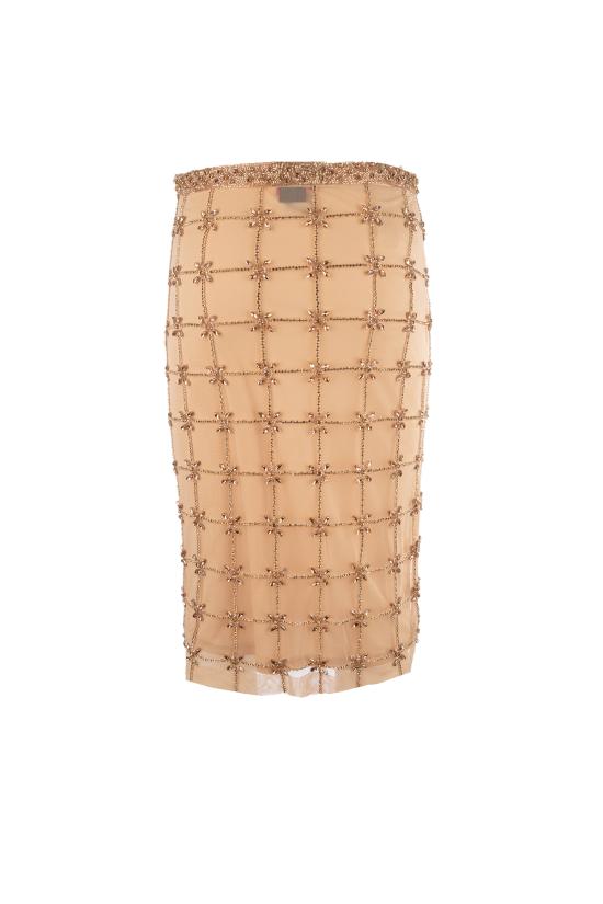 26SS 핑코 미디 스커트 106031A32B ZN6 NUDO CRYSTAL - PINKO