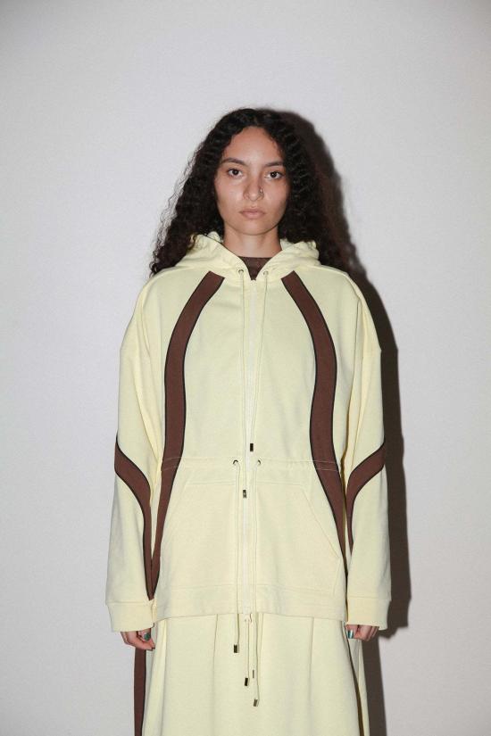  케이코 스웨터 Kk Co 오가닉 지퍼 후드티 레몬색 - KKCO