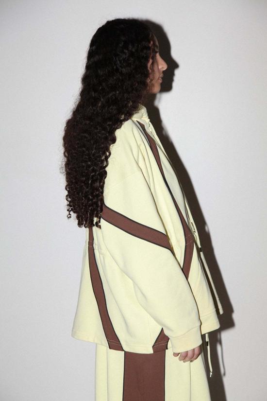  케이코 스웨터 Kk Co 오가닉 지퍼 후드티 레몬색 - KKCO