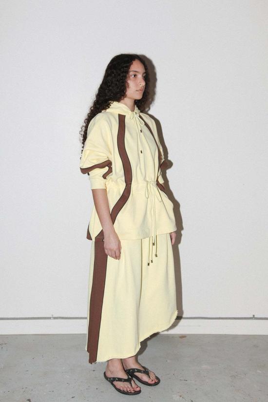  케이코 스웨터 Kk Co 오가닉 지퍼 후드티 레몬색 - KKCO