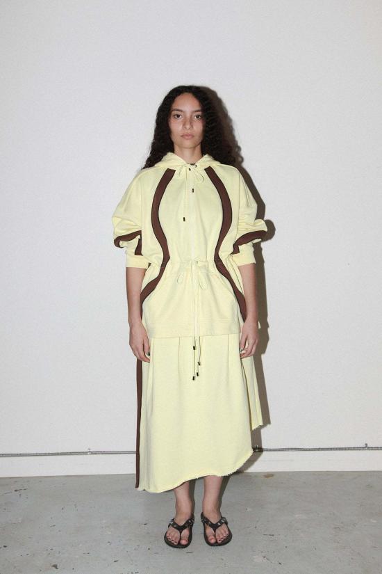  케이코 스웨터 Kk Co 오가닉 지퍼 후드티 레몬색 - KKCO