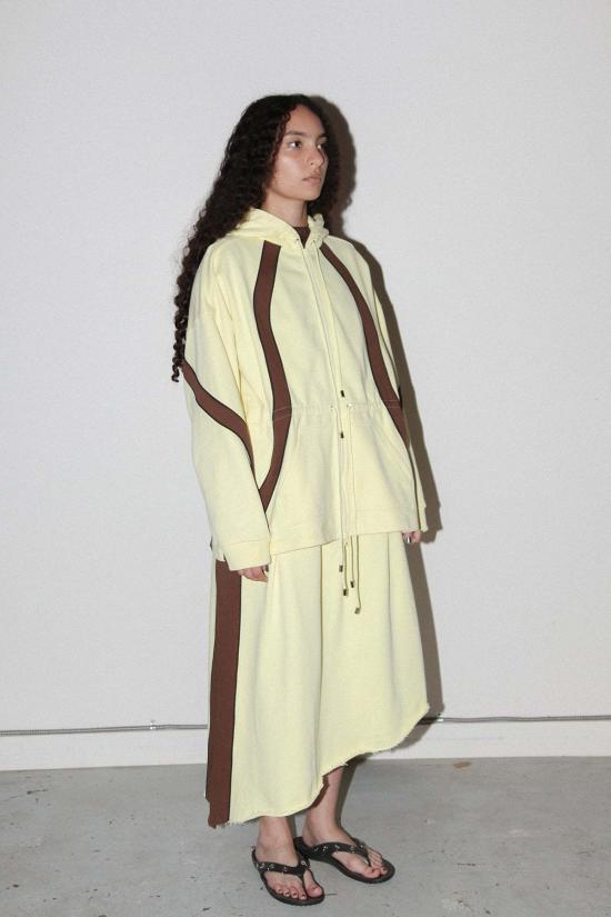  케이코 스웨터 Kk Co 오가닉 지퍼 후드티 레몬색