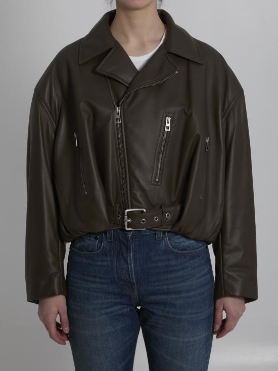 26SS 로에베 가죽 자켓 S359Y34L93 GREEN