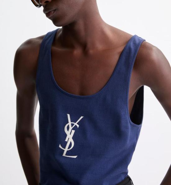 26SS 생로랑 민소매 티셔츠 858319Y38AK 4069 BLEU COBALT - SAINT LAURENT