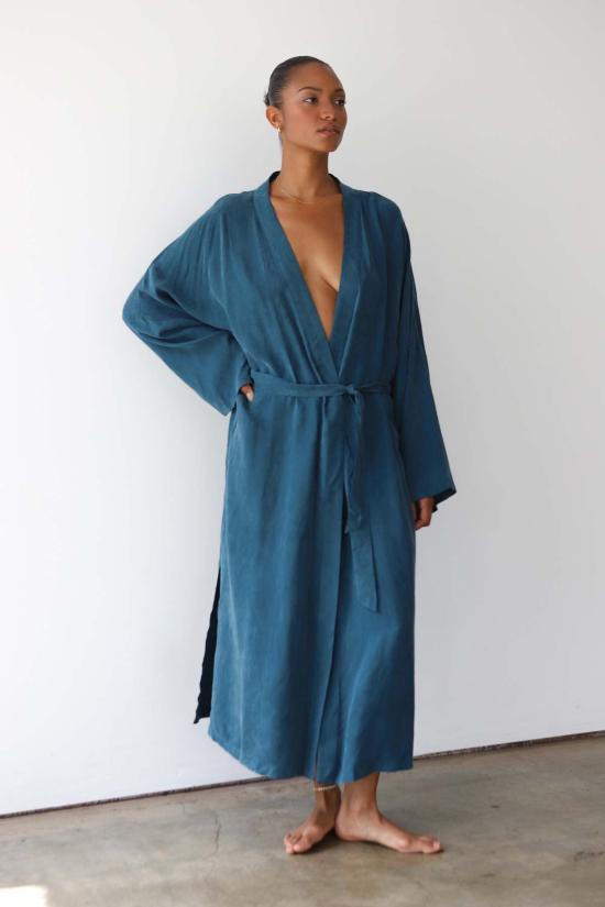  Be Idle 라운지 웨어 The Long Robe Teal