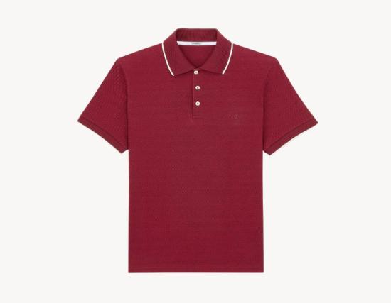 26SS 생로랑 폴로 티셔츠 862976Y37ZE 6190 BORDEAUX NATUREL