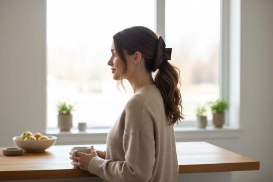  아테나 뉴턴 헤어 액세서리 가죽 스퀘어 스크런치 - ATHENA NEWTON