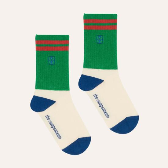  [키즈] The Campamento 발목 양말 어린이용 캄파멘토 컬러블록 양말 (녹색)