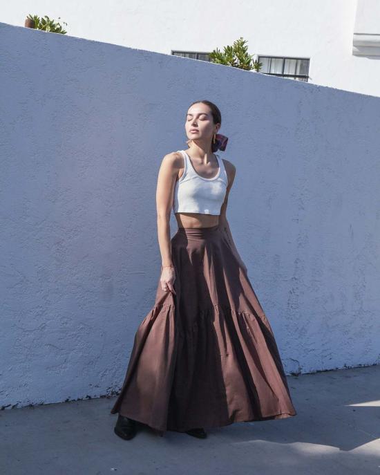  Athena Newton 롱 스커트 아테나 뉴턴 코튼 티어드 맥시