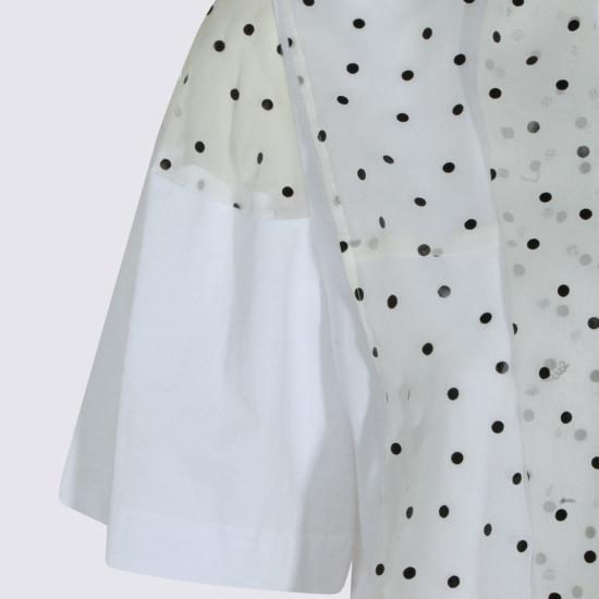  사카이 블라우스 코튼 티셔츠 화이트 - SACAI