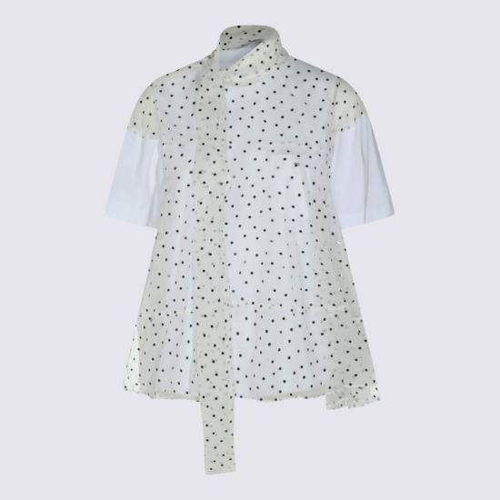  사카이 블라우스 코튼 티셔츠 화이트