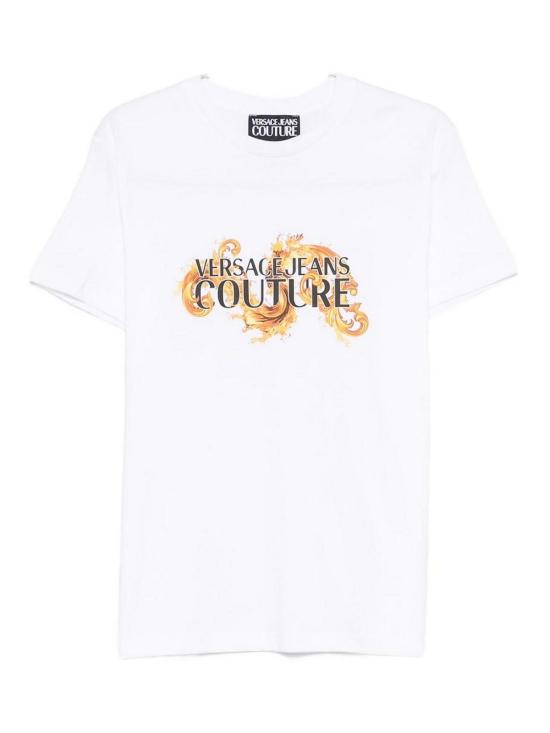 26SS 베르사체 반팔 티셔츠 80GAHE02 CJ00E G03 WHITE GOLD DOM