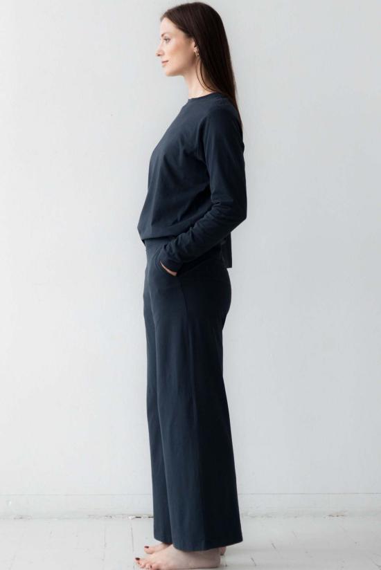  Salua Lingerie 스트레이트 팬츠 살루아 란제리 와이드 레그 팬츠, 브러시드 피마 코튼 소재 - OTHER BRANDS