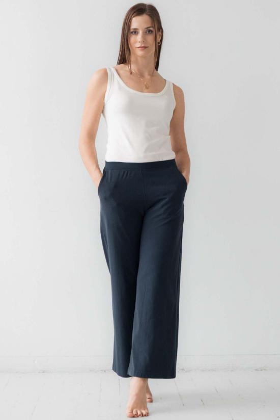  Salua Lingerie 스트레이트 팬츠 살루아 란제리 와이드 레그 팬츠, 브러시드 피마 코튼 소재