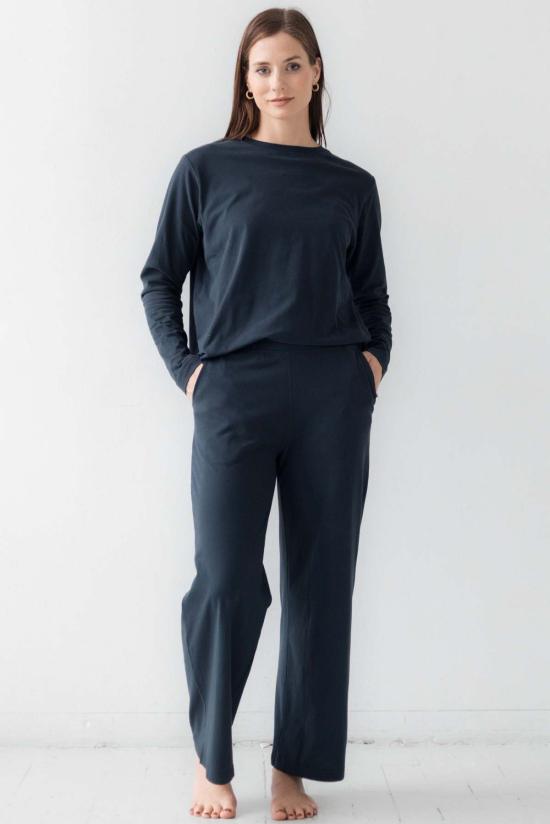  Salua Lingerie 스트레이트 팬츠 살루아 란제리 와이드 레그 팬츠, 브러시드 피마 코튼 소재 - OTHER BRANDS