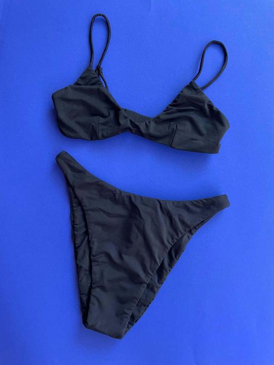  하이트 비키니 수영복 헤이트 크리스 조절 가능한 스쿱 비키니 탑 블랙