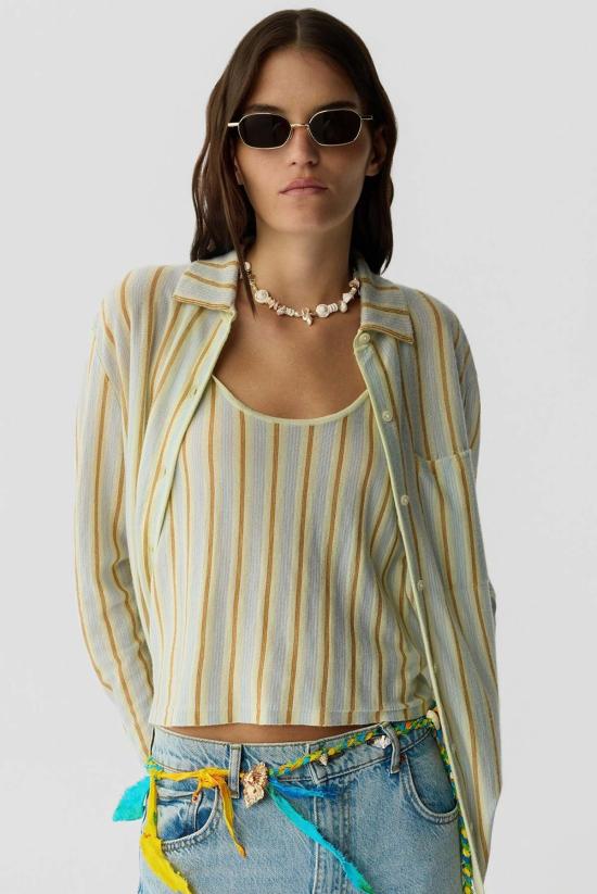  게스트 인 레지던스 가디건 쇼타임 셔츠 라임워시 콤보 - GUEST IN RESIDENCE